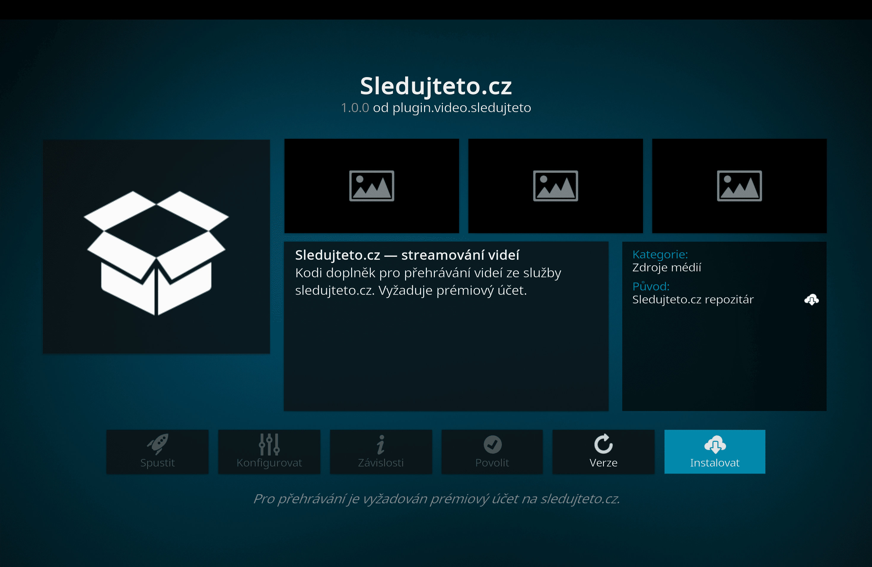 Fin&aacute;ln&iacute; instalace doplňku Sledujteto